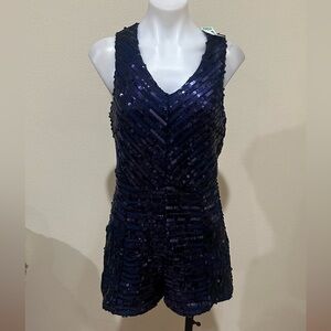 Papaya blue sequined romper